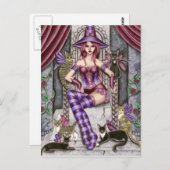 Heather - Gothic Cat Hexenkarte Postkarte (Vorne/Hinten)