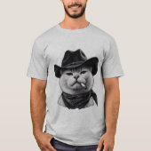 Heather-Grau Cowboy-Katze T-Shirt (Vorderseite)