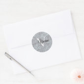 Heather grau mit weißem Monogramm Runder Aufkleber (Umschlag)
