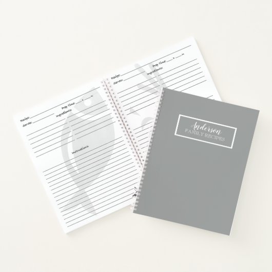 Heather Gray Solid Color Anpassen Notizblock (Innenseite)
