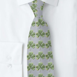Heather Grey and Soft Green Kleeblatts Krawatte