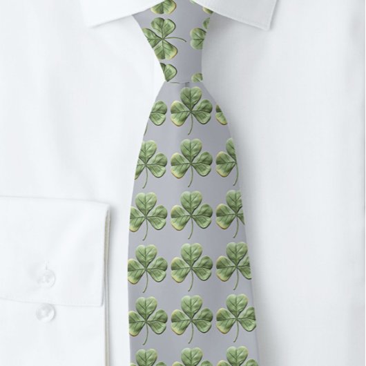 Heather Grey and Soft Green Kleeblatts Krawatte