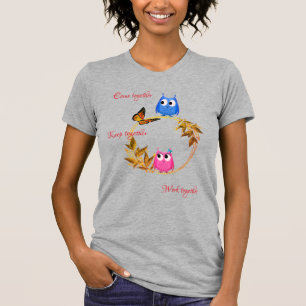 Heather Grey anpassbares Schmetterling-Eule-T-Shir T-Shirt