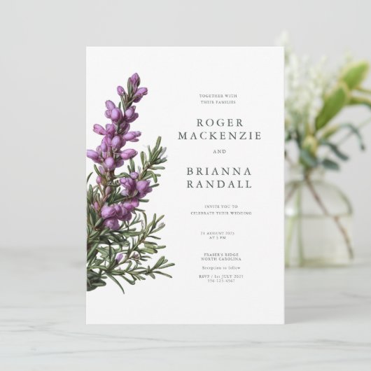 Heather Invitation Einladung (Stehend Vorderseite)