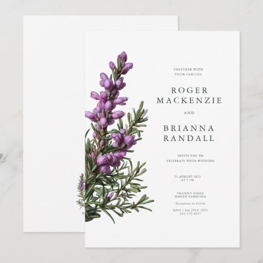 Heather Invitation Einladung (Vorne/Hinten)