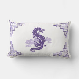 Heather Lila Chinoiserie Dragon and Clouds Lendenkissen