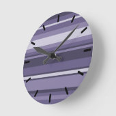 Heather lila Streifen Runde Wanduhr (Winkel)