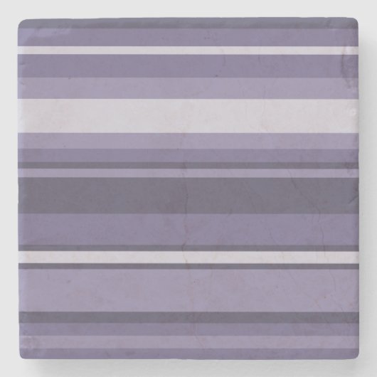 Heather lila Streifen Steinuntersetzer (Vorderseite)