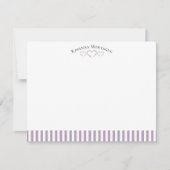 Heather Modern Open Hearts Striped Note Card Mitteilungskarte (Vorderseite)