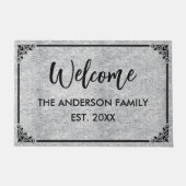 Heather | Modernes Monogramm - Familienname Willko Fußmatte (Vorderseite)