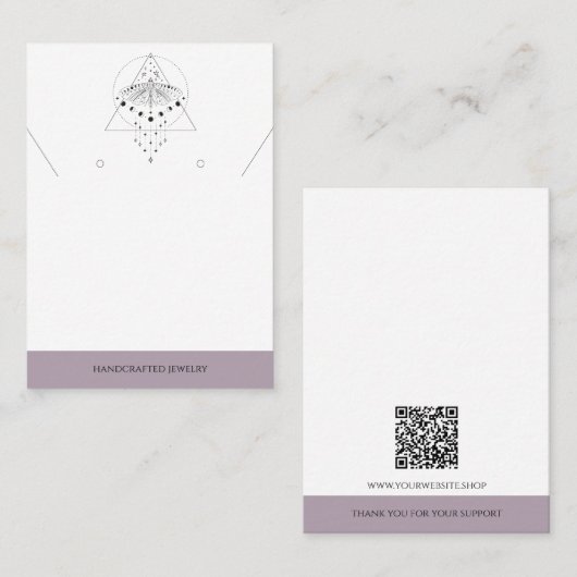 Heather Moon Phase Moth | Schmuckkarte Telefonnummerkarte (Vorne/Hinten)