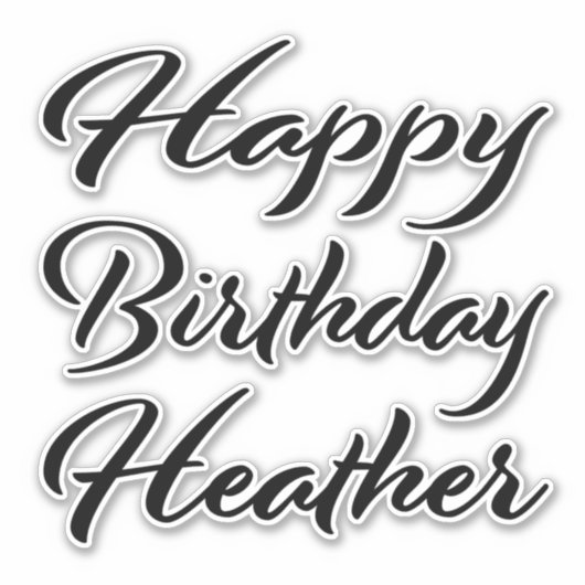 Heather Name Vorname black Sticker Geburtstag (Vorderseite)
