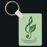 Heather Niemi Savage Key Chain Schlüsselanhänger<br><div class="desc">Support a composer by buying merch! Show off your love of music with a keychain displaying my logo on a mint green background. My treble clef with a leaf logo in a dark sage green represents my work as both a musician and an herbalist. The 5 ripples represent the 5...</div>
