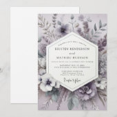 Heather Serene Meadow Wedding Einladung (Vorne/Hinten)