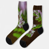 Heather Spring Blume immergrün blühen lila weiß Socken (Linkes Detail)