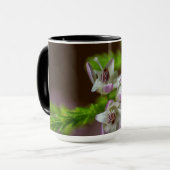 Heather Spring Blume immergrün blühen lila weiß Tasse (Vorderseite Links)