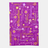 Heather text name lila Blume Küchentuch (Vertikal)