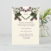 Heather und Herz Einladung (Stehend Vorderseite)