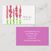 Heather Wildblumen Wasserfarbe Fuchsia Pink Visitenkarte (Vorne/Hinten)