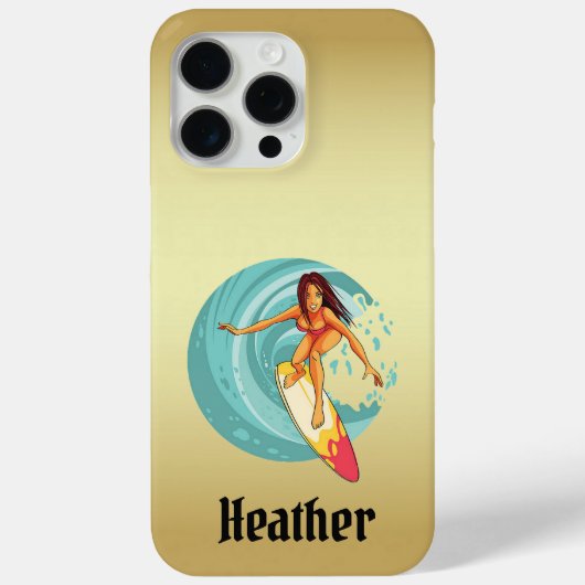 Heather's Surfer Girl Golden Phone Case (Rückseite)