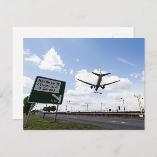 Heathrow Flight Path Sign Postkarte (Vorne/Hinten)