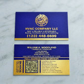 (Heating Cooling, Air Conditioning) Blue Gold HVAC Visitenkarte