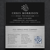 Heating & Cooling HVAC QR Code Black Visitenkarte