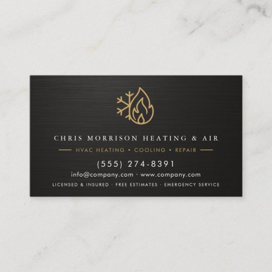 Heating Cooling Service Technician QR Code Visitenkarte (Vorderseite)