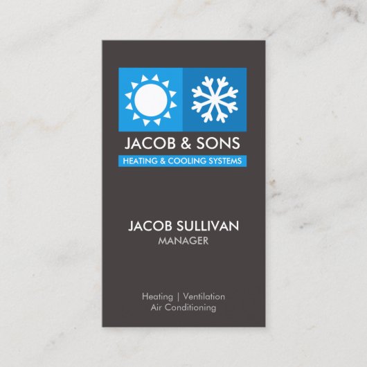 Heating Ventilation Air Conditioning Cooling Busin Visitenkarte (Vorderseite)