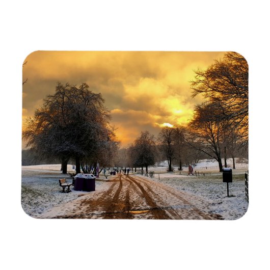 Heaton Park im Schnee Magnet (Horizontal)