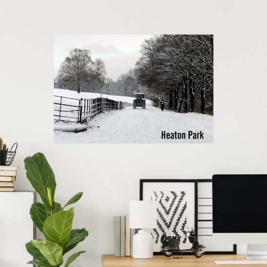Heaton Park in Snow Poster (Heimbüro)