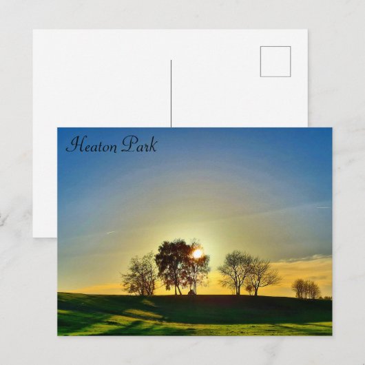 Heaton Park Sunset Postkarte (Vorne/Hinten)