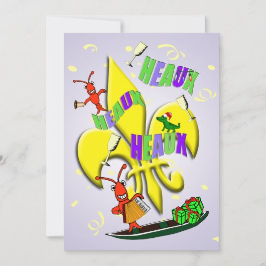 Heaux, Heaux, Heaux Cajun WeihnachtsParty Einladung (Vorderseite)