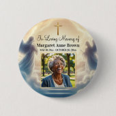 Heaven and Angels Celebration Of Life Photo Button (Vorderseite)