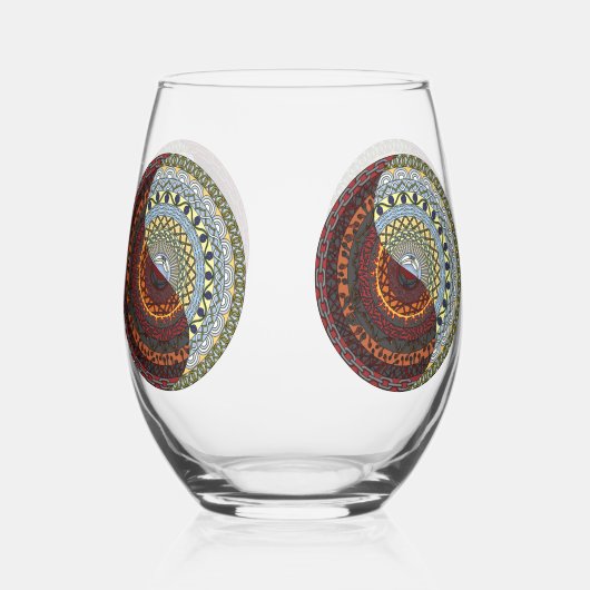 Heaven and Hell Mandala Weinglas Ohne Stiel (Vorderseite)