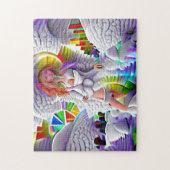 Heaven Angel Frau Stadt Psychedelic Helle Puzzle (Vertikal)