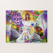 Heaven Angel Frau Stadt Psychedelic Helle Puzzle (Horizontal)