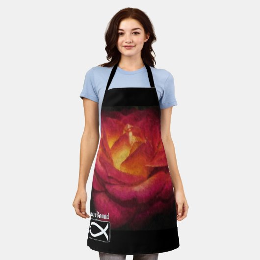 Heaven Bound Flame Rote Rose Schürze (Getragen)