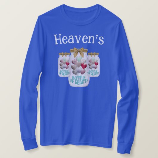 Heaven Flasche of Hearts Ladys Blue Longsleeve T-Shirt (Design vorne)