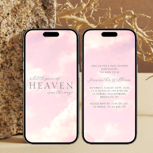 Heaven Girl Baby Shower Download Mobile Einladung