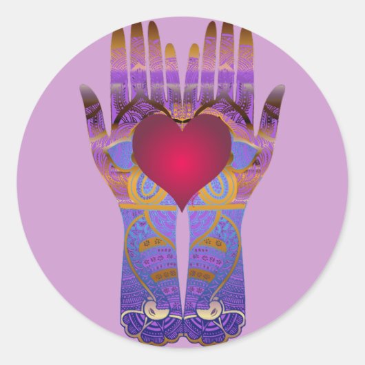 Heaven Handaufkleber Runder Aufkleber (Vorderseite)