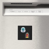 Heaven Hell D20 Fortune Unfortune Sticker Magnet (In Situ (Geschirrspüler))