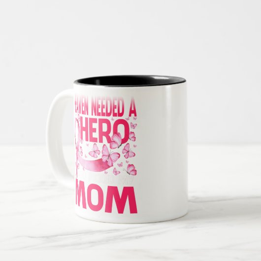 Heaven Needed A Hero God Picked My Mom Cancer Zweifarbige Tasse (Vorderseite Links)