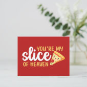 Heaven Niedlich Pizza Funny Valentine's Day Postkarte (Stehend Vorderseite)