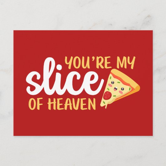 Heaven Niedlich Pizza Funny Valentine's Day Postkarte (Vorderseite)