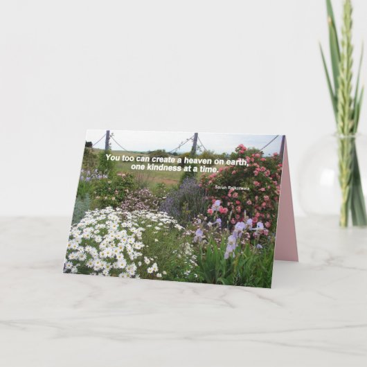 Heaven on Earth Kindness Garden Danke Karte (Vorderseite)