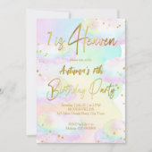 Heaven pastellfarbene Regenbogenwolken Geburtstag Einladung (Vorderseite)