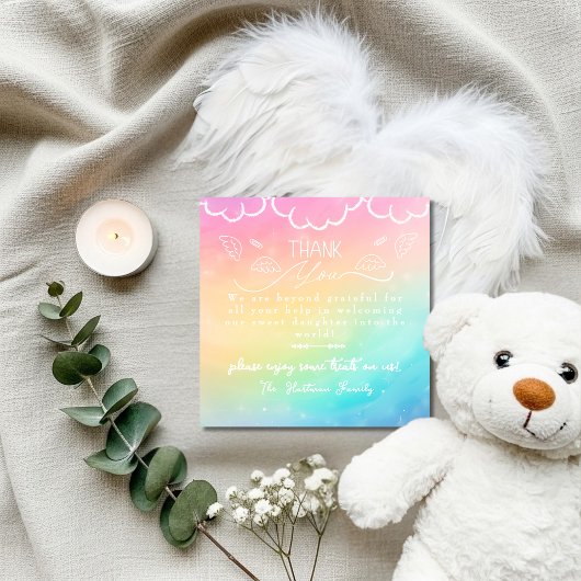 Heaven Rainbow baby Labor Delivery NICU Hospital Dankeskarte