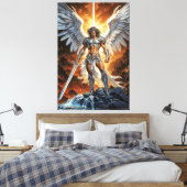 Heaven’s Golden Vanguard Archangel Michael Leinwanddruck (Insitu (Schlafzimmer))