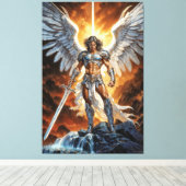 Heaven’s Golden Vanguard Archangel Michael Leinwanddruck (Insitu (Holzboden))